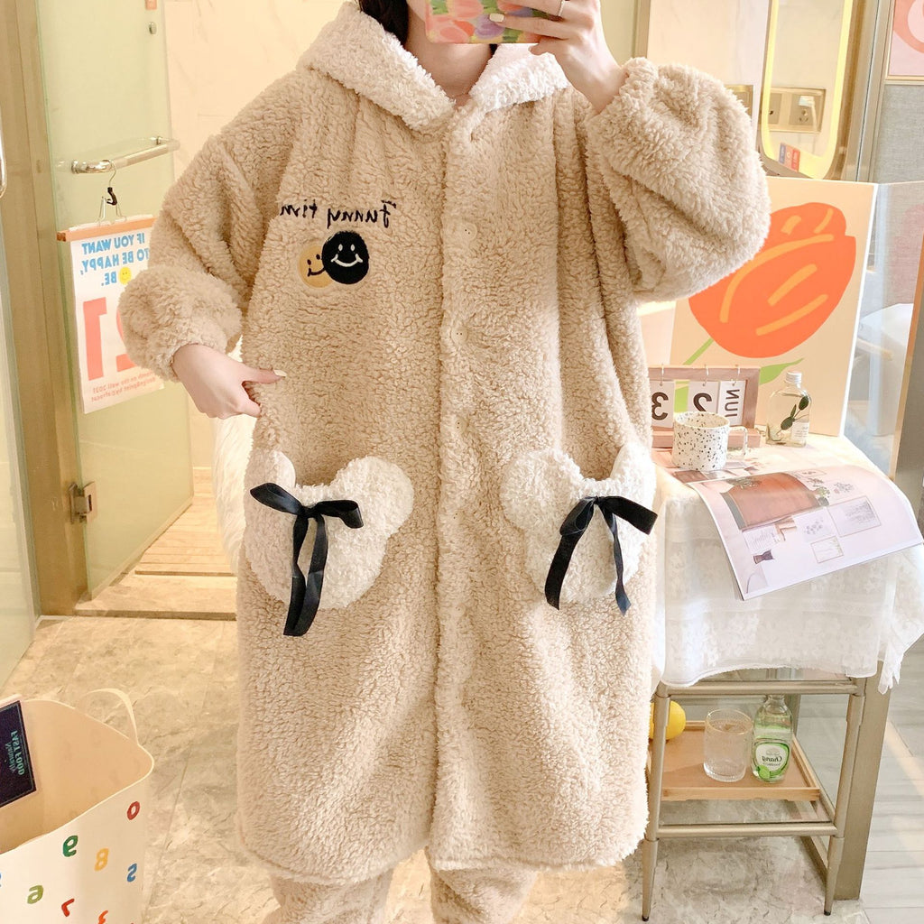 Plus Size  Warm Loungewear Suit For Girls - SNUGGLELOVE