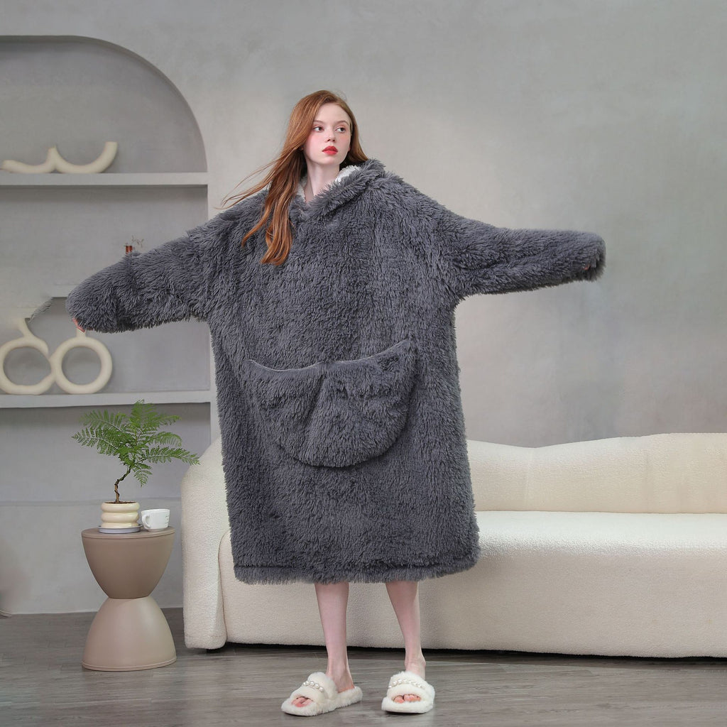 Pullover Plush Hooded Loose Pajamas - SNUGGLELOVE